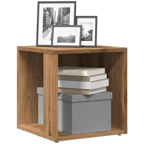 Mesa auxiliar de madera de ingeniería roble artisan 33x33x34 cm vidaXL