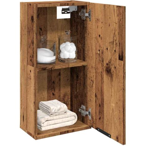 Armario de baño de pared madera envejecida 32x20x67 cm vidaXL
