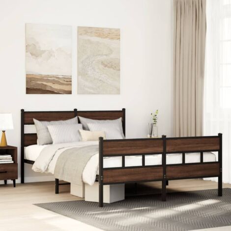 Estructura de cama con cabecero y pie sin colchón 137x190cm vidaXL (1/5)
