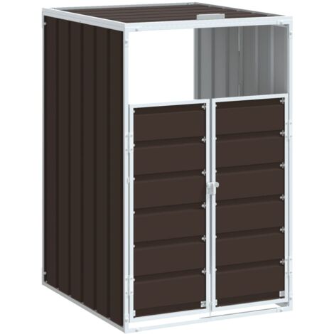 Cobertizo de contenedor de basura acero marrón 72x81x115 cm vidaXL