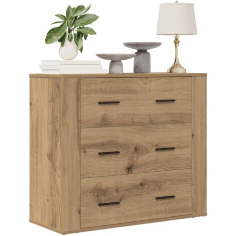 Aparador madera de ingeniería roble artisan 80x33x70 cm vidaXL