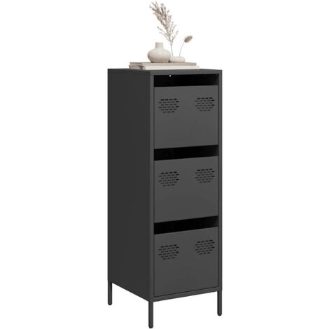 Aparador de acero negro 39x35x103,5 cm vidaXL