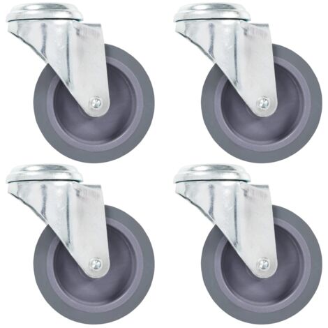Ruedas giratorias con agujero pasador 4 unidades 75 mm vidaXL