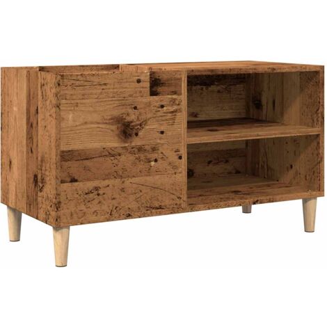 Mueble para discos madera ingeniería envejecida 84,5x38x48 cm vidaXL