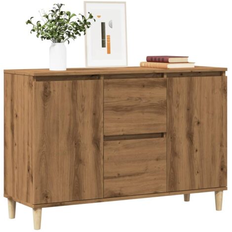 Aparador de madera de ingeniería roble artisan 102x35x70 cm vidaXL
