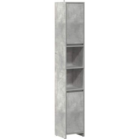 Armario baño madera contrachapada gris hormigón 30x30x183,5 cm vidaXL