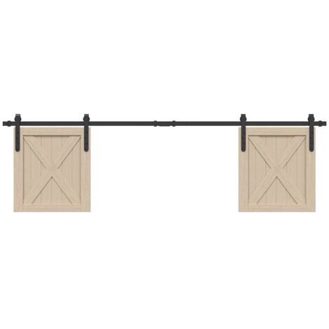 Kit de puerta corredera de armario acero carbono 183 cm vidaXL