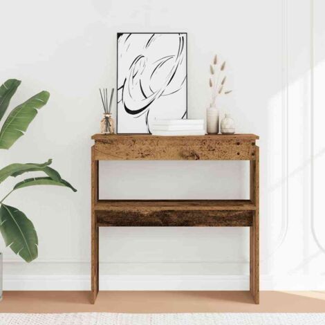 Mesa consola madera de ingeniería envejecida 80x30x80 cm vidaXL