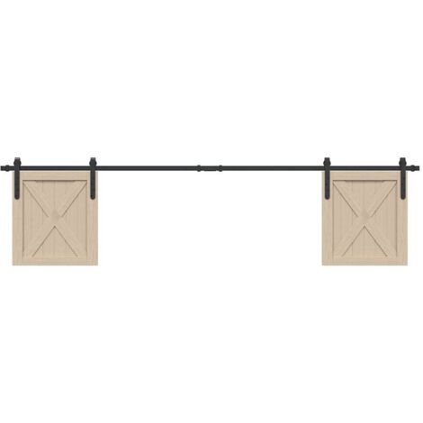 Kit de puerta corredera de armario acero carbono 213 cm vidaXL