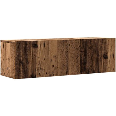 Mueble de TV de pared madera ingeniería envejecida 100x30x30 cm vidaXL
