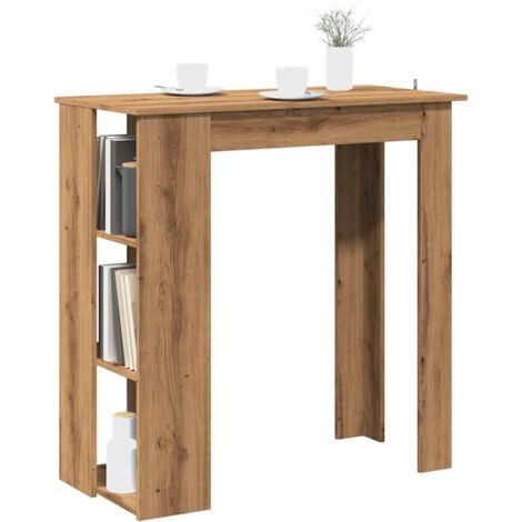 Mesa alta con estante madera roble artisan 102x50x103,5 cm vidaXL