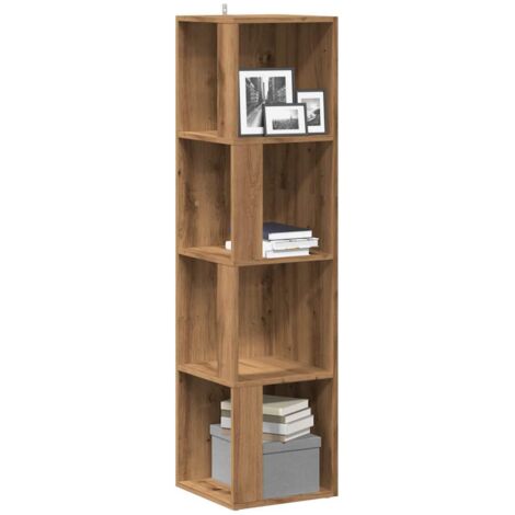 Mueble de esquina madera ingeniería roble artisan 33x33x132 cm vidaXL