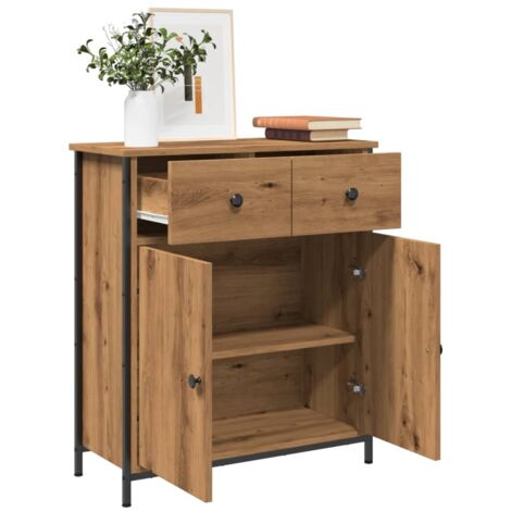 Aparador de madera de ingeniería roble artisian 70x30x80 cm vidaXL