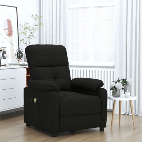 Sillón de masaje de tela negro vidaXL