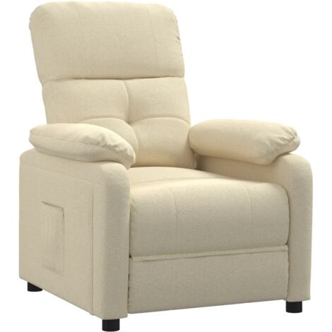 Sillón reclinable de tela crema vidaXL