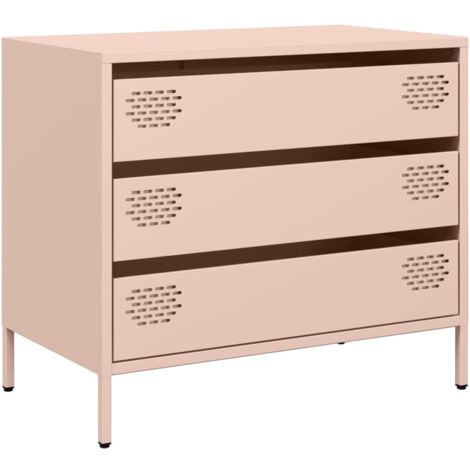 Aparador de acero laminado en frío rosa 68x39x58,5 cm vidaXL (1/5)