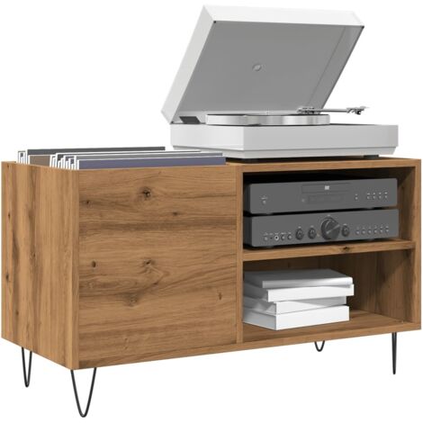 Mueble discos madera de ingeniería roble artisan 84,5x38x48 cm vidaXL