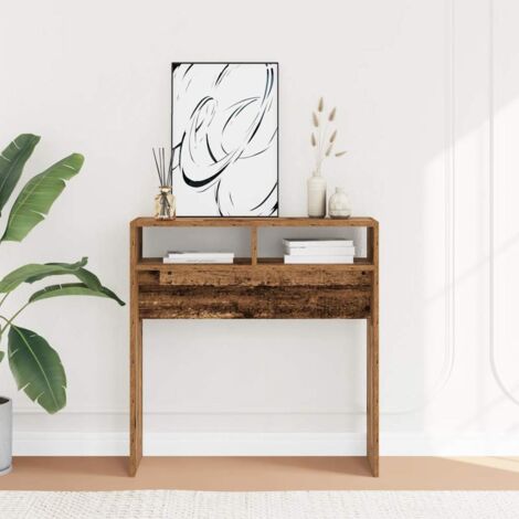 Mesa consola madera de ingeniería envejecida 78x30x80 cm vidaXL
