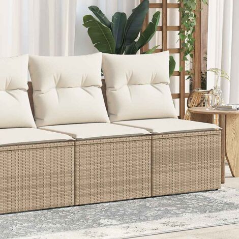 Set sofás jardín y cojines 2 pzas ratán sintético acacia beige vidaXL