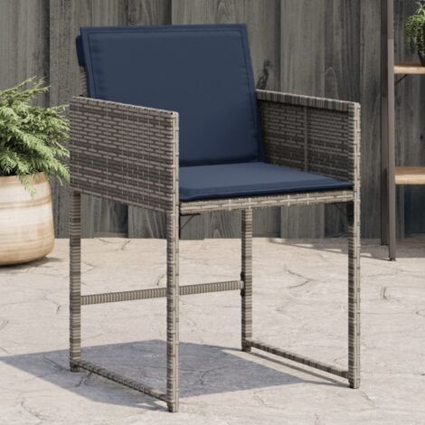 Sillones de jardín con cojines 4 uds ratán sintético gris vidaXL (1/5)
