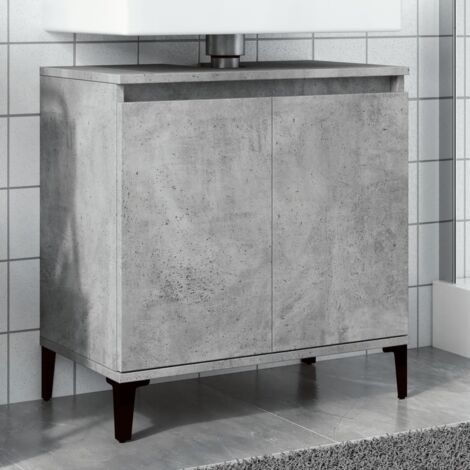 Armario de lavabo madera contrachapada gris hormigón 58x33x60cm vidaXL