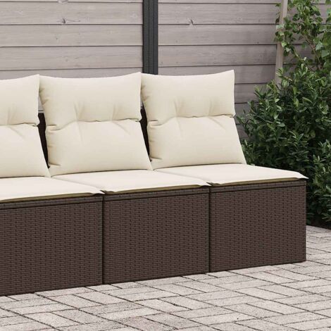 Set sofás jardín y cojines 2 pzas ratán sintético acacia marrón vidaXL