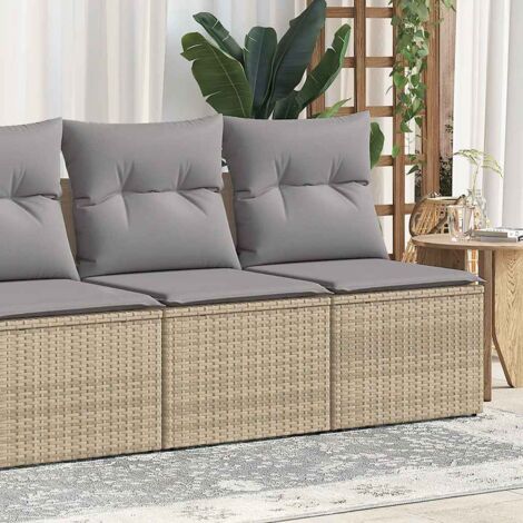 Set sofás jardín y cojines 2 pzas ratán sintético acacia beige vidaXL