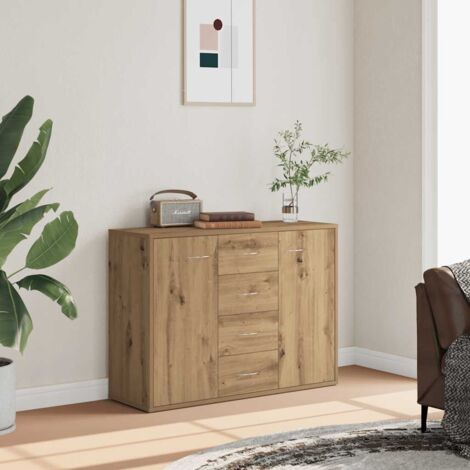 Aparador de madera de ingeniería roble artisan 88x30x64 cm vidaXL
