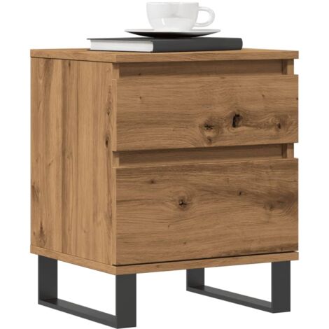 Mesitas de noche 2 uds madera roble artisian 40x35x50 cm vidaXL (1/5)