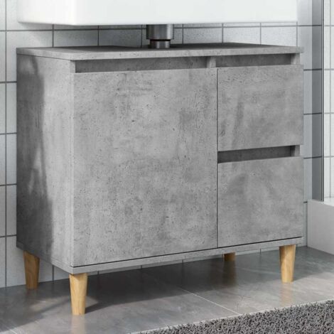 Mueble de lavabo madera ingeniería gris hormigón 65x33x60 cm vidaXL