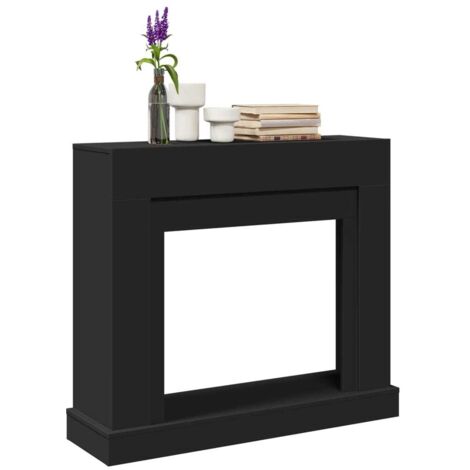 Borde de chimenea madera ingeniería negro 100x30x87,5 cm vidaXL (1/5)