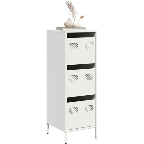 Aparador de acero blanco 39x35x103,5 cm vidaXL