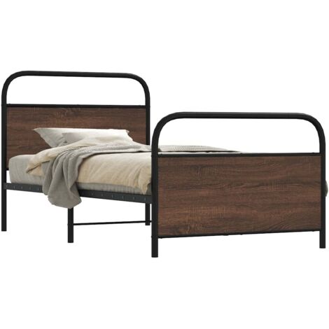 Estructura de cama sin colchón 90x200 cm madera marrón roble vidaXL