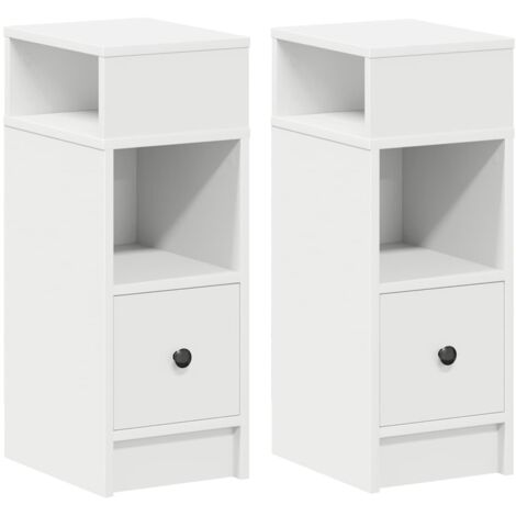 Mesillas de noche 2 uds con cajón blanco 25x31x66 cm vidaXL