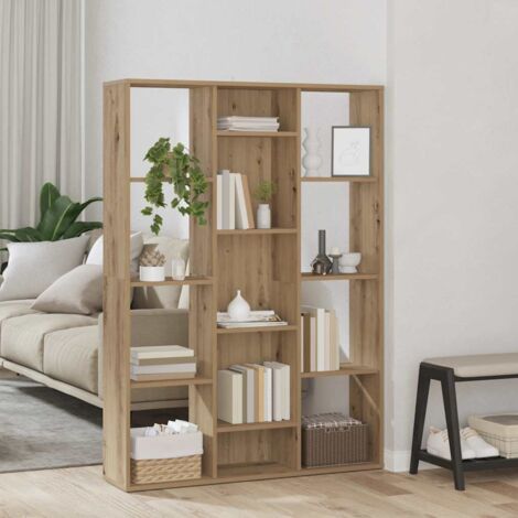 Divisor espacio/estantería aglomerado roble artesanal vidaXL