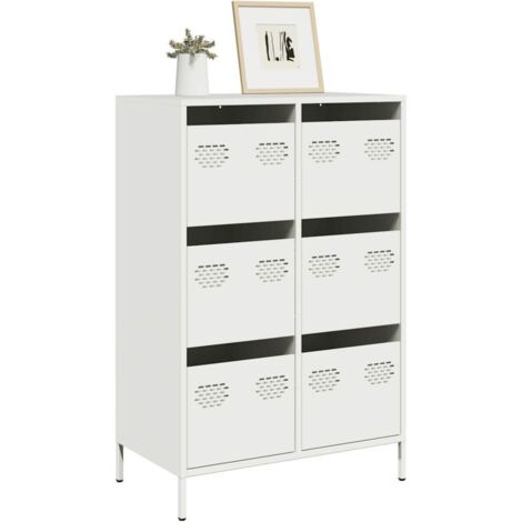 Aparador acero blanco 68x39x101,5 cm vidaXL (1/5)