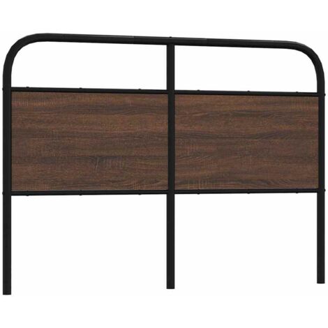 Cabecero de acero y madera de ingeniería marrón roble 120 cm vidaXL (1/5)