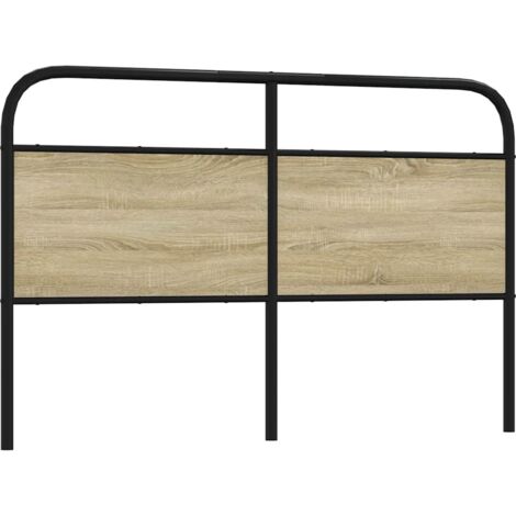 Cabecero de acero y madera de ingeniería roble Sonoma 150 cm vidaXL (1/5)
