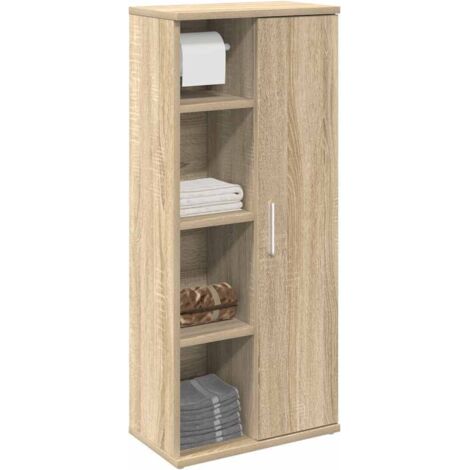 Mueble de baño con portarrollos roble Sonoma 39x22x90 cm vidaXL