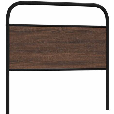 Cabecero de acero y madera de ingeniería marrón roble 90 cm vidaXL (1/5)