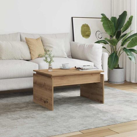 Mesa de centro madera de ingeniería roble artisan 68x50x38 cm vidaXL