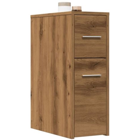 Armario de baño estrecho con ruedas madera roble artisian vidaXL