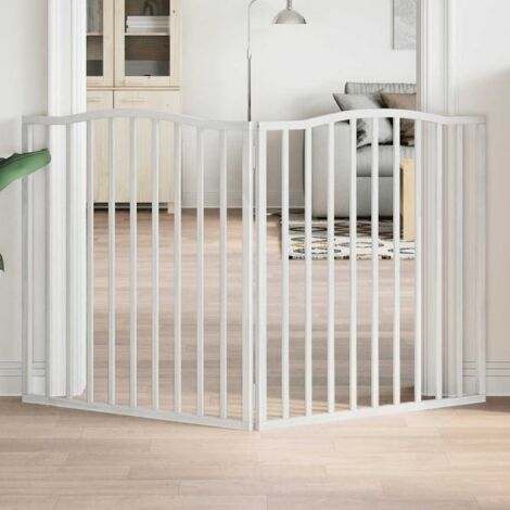 Puerta para perros plegable 2 paneles madera álamo blanca 160cm vidaXL