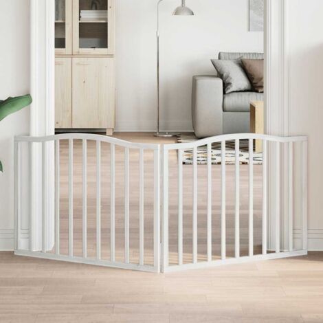 Puerta para perros plegable 2 paneles madera álamo blanca 160cm vidaXL