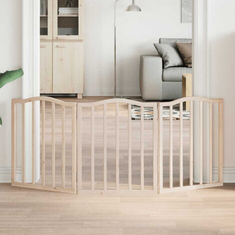 Puerta para perros plegable 3 paneles madera de álamo 150 cm vidaXL