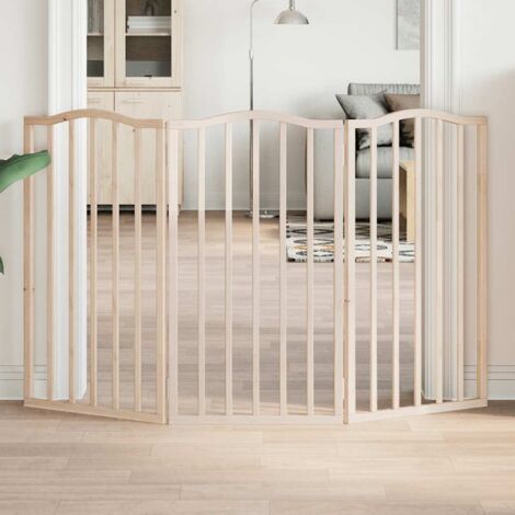 Puerta para perros plegable 3 paneles madera de álamo 150 cm vidaXL