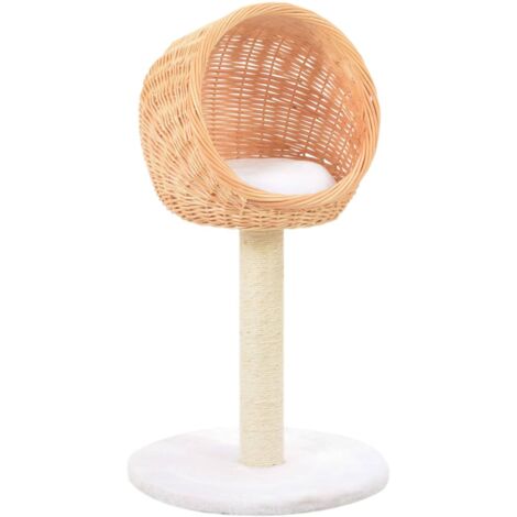 Rascador para gatos con poste de sisal madera natural de sauce vidaXL