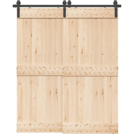 Kit de herrajes para puertas correderas acero negro 183 cm vidaXL