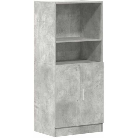 Mueble cocina madera ingeniería gris hormigón 57x41,5x131,5 cm vidaXL
