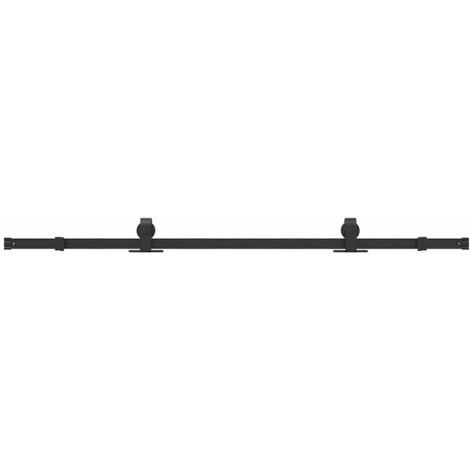 Kit de herrajes para puertas correderas acero negro 183 cm vidaXL